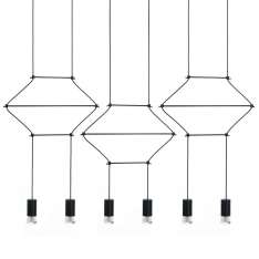 MOOSEE lampa wisząca FLUSSO LINE 6 czarna