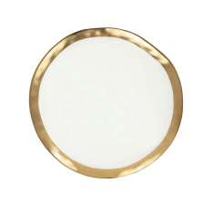 KARE talerz BELL 26 cm biało-złoty