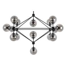 MOOSEE lampa wisząca PLANETARIO 15 czarna - klosze dymione