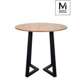 Stół Modesto Tavolo FI 80 dąb - blat MDF podstawa metalowa