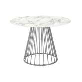 Stół GLAM MARBLE 110 - MDF, chromowana podstawa