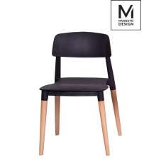 MODESTO krzesło ECCO czarne - polipropylen, podstawa bukowa