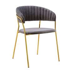 Podstawa Krzesło Margo ciemny szary - welur | złota