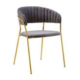 Podstawa Krzesło Margo ciemny szary - welur | złota
