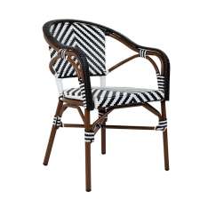 Krzesło ogrodowe CAFE AZURE biały / czarny