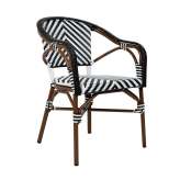 Krzesło ogrodowe CAFE AZURE biały / czarny