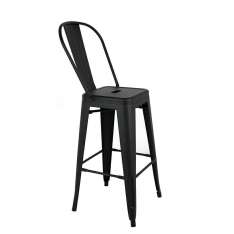Krzesło barowe TOWER BIG BACK 76 (Paris) czarne