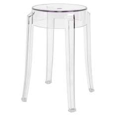 Stołek CHARLES 46 transparentny - poliwęglan