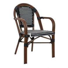 Krzesło ogrodowe CAFE PARIS ARM brązowe rattan