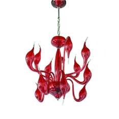 Żyrandol Decori 12 czerwony transp. Md8017 | 12Czer