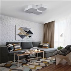 Plafon Minimalistyczny LED Favo 4 z Jedną barwą światła LED 4000 K | biały 48W