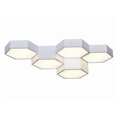 Plafon Heksagonalny Favo 5 z Jedną barwą światła LED 4000 K | biały 60W