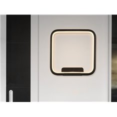 Kinkiet Designerski LED Pista Illuminata Sq 20 cm czarny 13W z barwą ciepłą 3000 K