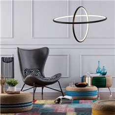 Lampa Designerska LED Galaxy T czarna 53W z ciepłą barwą 3000 K