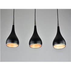 Żyrandol Klimatyczny Odense Black w wersji podłużnej z 3 kloszami