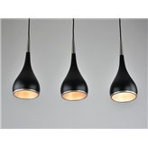 Żyrandol Klimatyczny Odense Black w wersji podłużnej z 3 kloszami