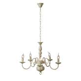 Oprawa wisząca Luc Barrocco 5 xe14 D60 H120 cm Ant biała 78362 | 05 | 21
