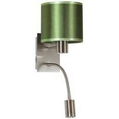 Łącznik Sylwana kinkiet 1 x 40W E14 + LED z wyiem satyna nikiel | zielony ciemny 21 - 29447