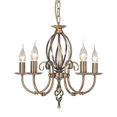 Lampa wisząca Artisan 5LT Chandelier Aged Brass Art5 Agd Brass stylowa świecznikowa