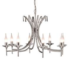 Lampa wisząca Brightwell 8LT Chandelier Br8 Nickel nowoczesna świecznikowa