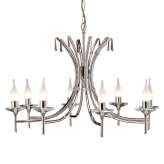 Lampa wisząca Brightwell 8LT Chandelier Br8 Nickel nowoczesna świecznikowa