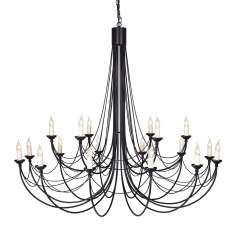 Lampa wisząca Carisbrooke 18Lt Chandelier Black Cb18 Black stylowa świecznikowa