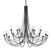 Lampa wisząca Carisbrooke 18Lt Chandelier Black Cb18 Black stylowa świecznikowa