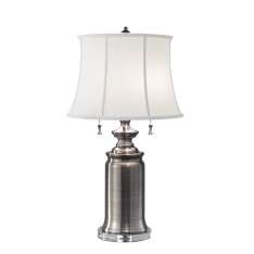 Lampa stołowa Stateroom 2Lt Table lamp Antique Nickel | Staterm An nowoczesna abażurowa