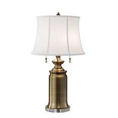 Lampa stołowa Stateroom 2Lt Table lamp Bali Brass | Staterm stylowa abażurowa