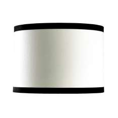 Abażur Off White 36 cm Linen Cylinder With Black Velvet Trim Lui | Ls1003 stylowa nowoczesna owa