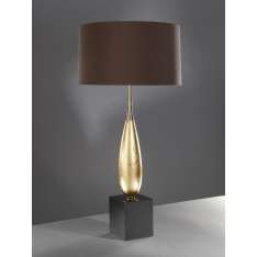 Lampa stołowa Solomon Gold Leaf Table lamp Lui | Solomon Gold nowoczesna abażurowa