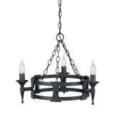 Lampa wisząca Saxon 3LT Chandelier Black Sax3 Blk świecznikowa stylowa (Sax3 Blk)