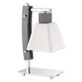 Lampa stołowa Dreno 1 | chrom + drewno (Wenge) O1478 Wg