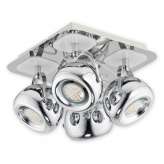 Lampa sufitowa Geos Spot 4 | chrom + biały O2394 P4