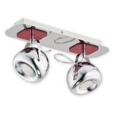 Lampa sufitowa Geos Spot 2 | chrom + czerwony O2392 P2