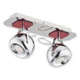 Lampa sufitowa Geos Spot 2 | chrom + czerwony O2392 P2
