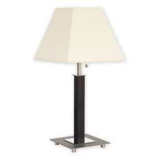 Lampa stołowa Inari duża 1 | satyna + chrom + drewno (Wenge) O1688D Wg