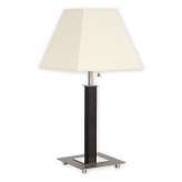 Lampa stołowa Inari duża 1 | satyna + chrom + drewno (Wenge) O1688D Wg