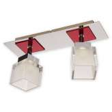 Lampa sufitowa Oxen Spot 2 | chrom + czerwony O2002 P2