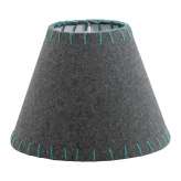 Klosz 1 + 1 vintage 49433 - abażur Stożek szary z zielonymi nićmi