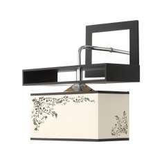 Kinkiet Alicante i czarny - abażur biały 4824