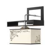 Kinkiet Alicante i czarny - abażur biały 4824